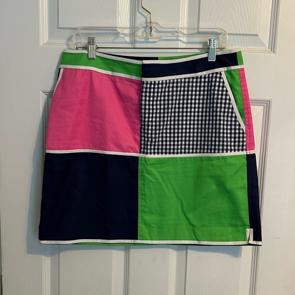 Lilly Pulitzer Patchwork/Gingham Tate Skirt - Picture 1 of 8